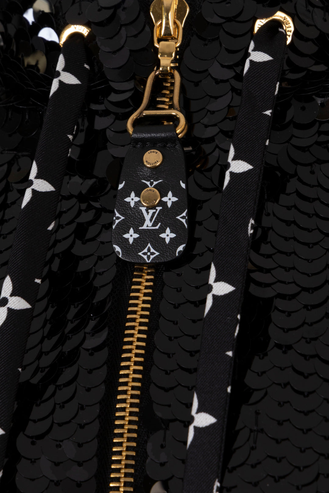 LOUIS VUITTON Sequin MNG Bomber Jacket Silk Black