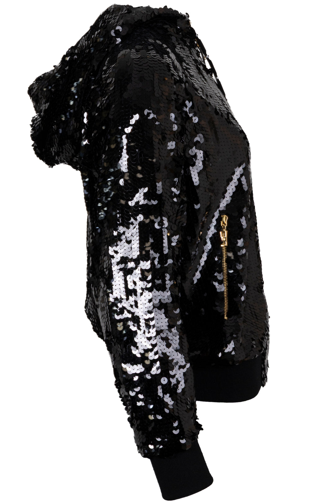 LOUIS VUITTON Sequin MNG Bomber Jacket Silk Black