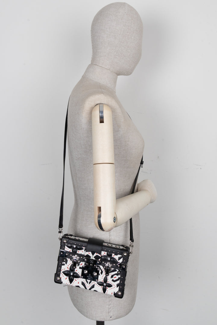 LOUIS VUITTON Petite Malle Trunk Bandoulière Noir et Blanc
