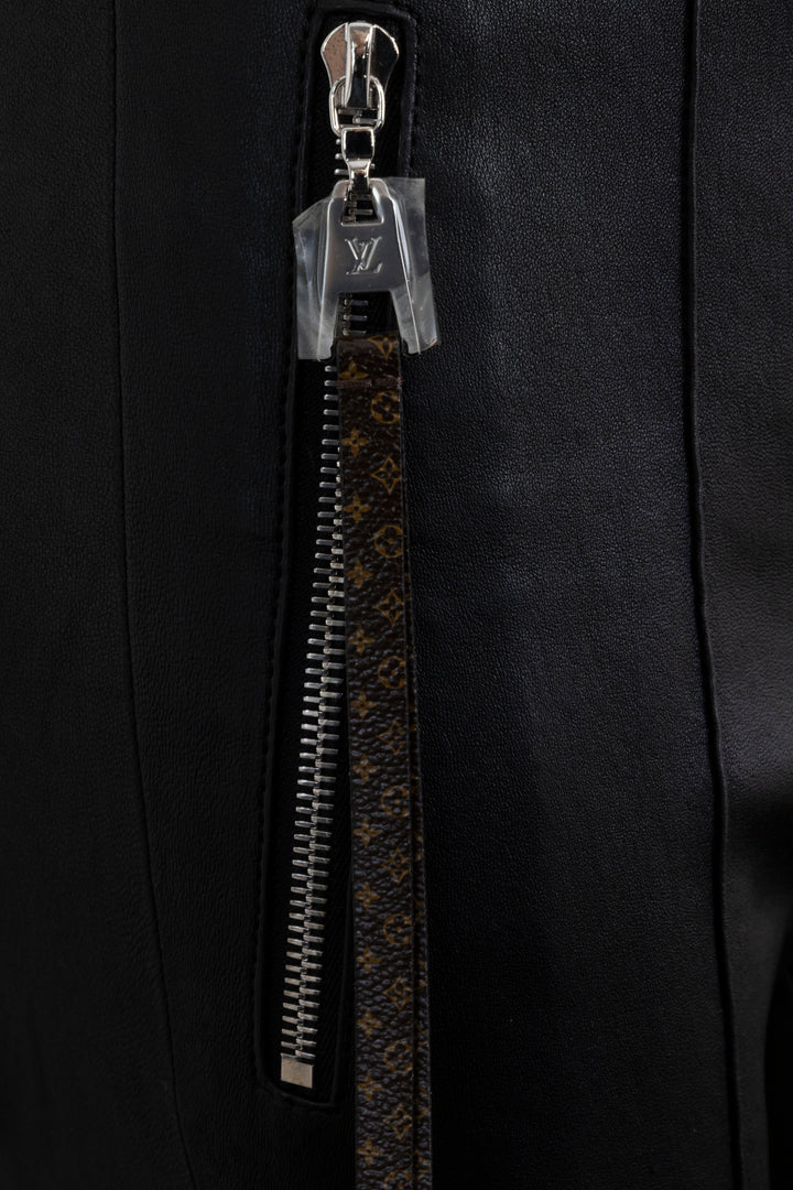 Pantalon LOUIS VUITTON en cuir d'agneau noir
