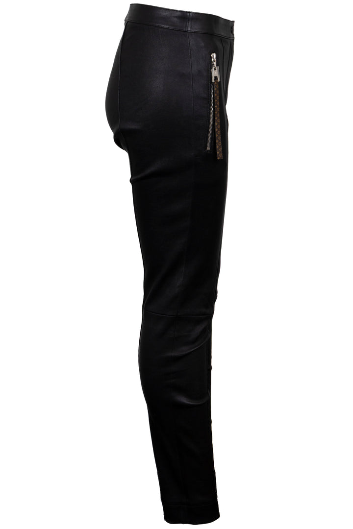 Pantalon LOUIS VUITTON en cuir d'agneau noir