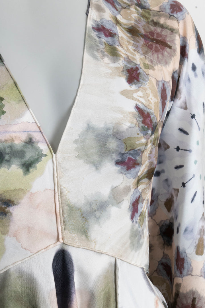 CHRISTIAN DIOR Watercolor Dress Silk Multicolor
