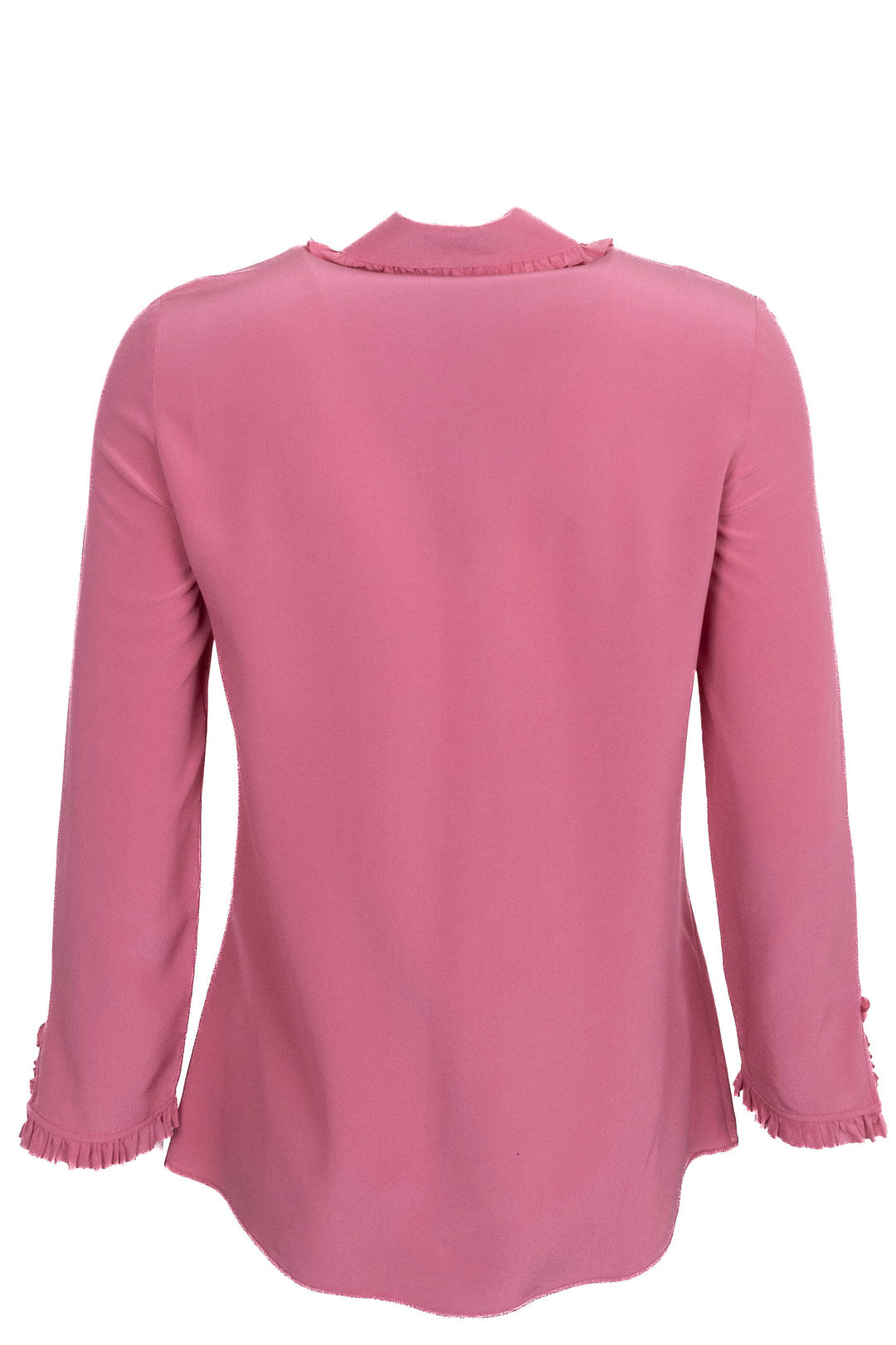GUCCI Ruched Collar Pearl Button Shirt Pink