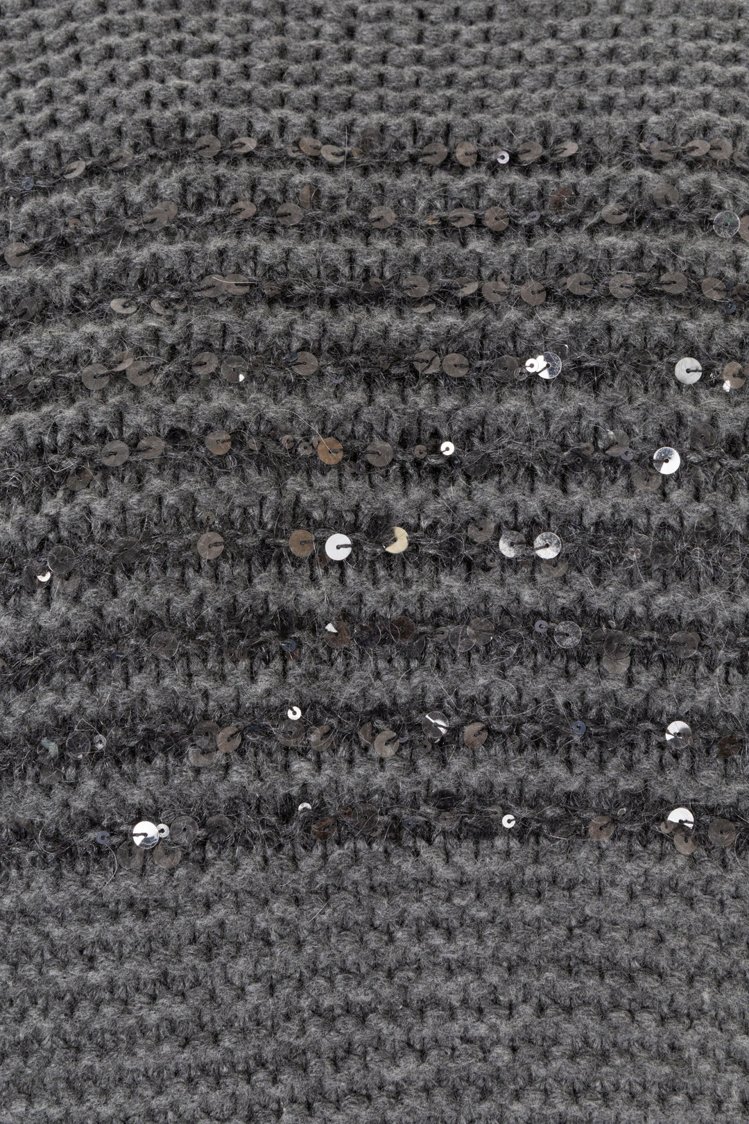 BRUNELLO CUCINELLI Col roulé Laine tricotée à sequins Gris