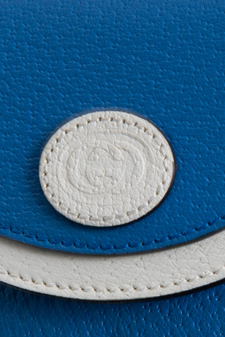 Sac bandoulière GUCCI X ADIDAS avec G entrelacés bleu blanc