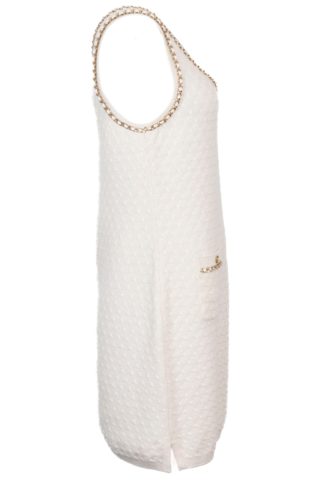 CHANEL 2022 Robe en maille sans manches Cachemire Ivoire
