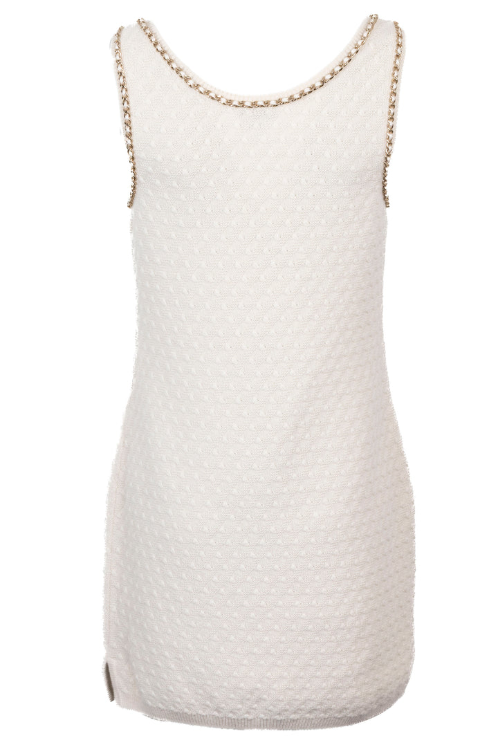 CHANEL 2022 Robe en maille sans manches Cachemire Ivoire