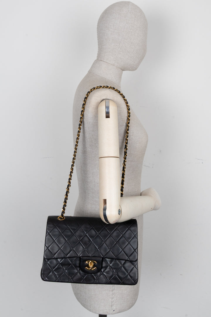 CHANEL Vintage Medium Double Flap Bag Black