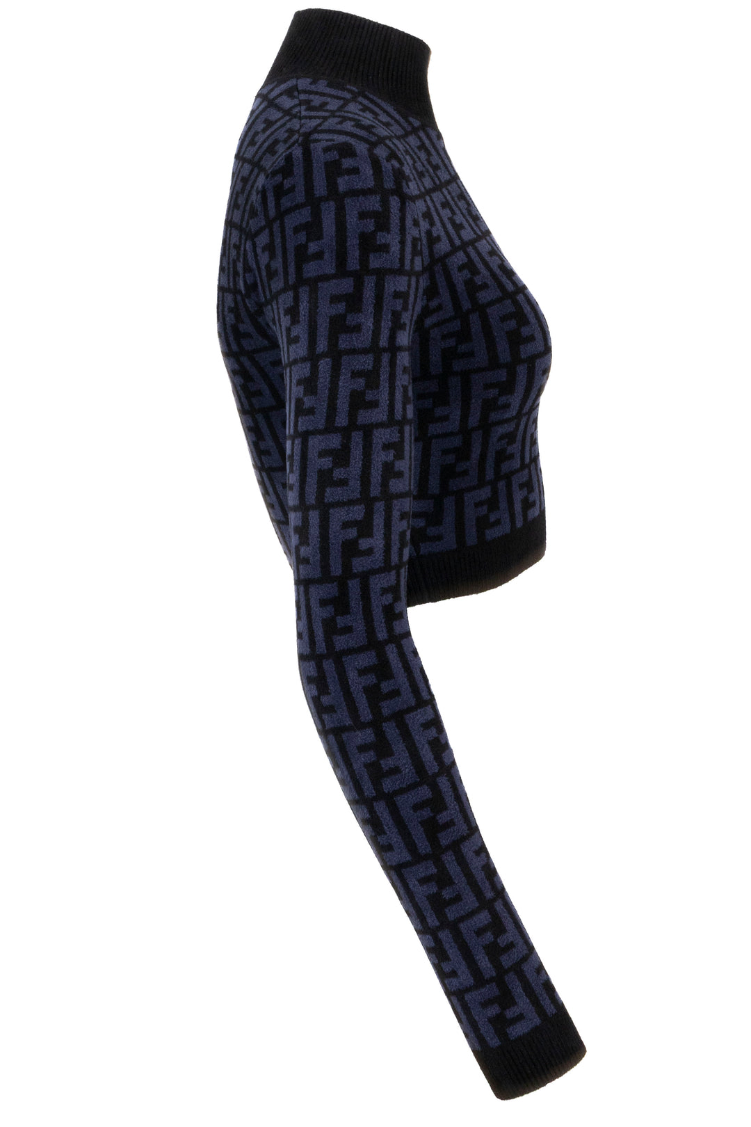 FENDI FF Logo Crop Top Viscose Blue