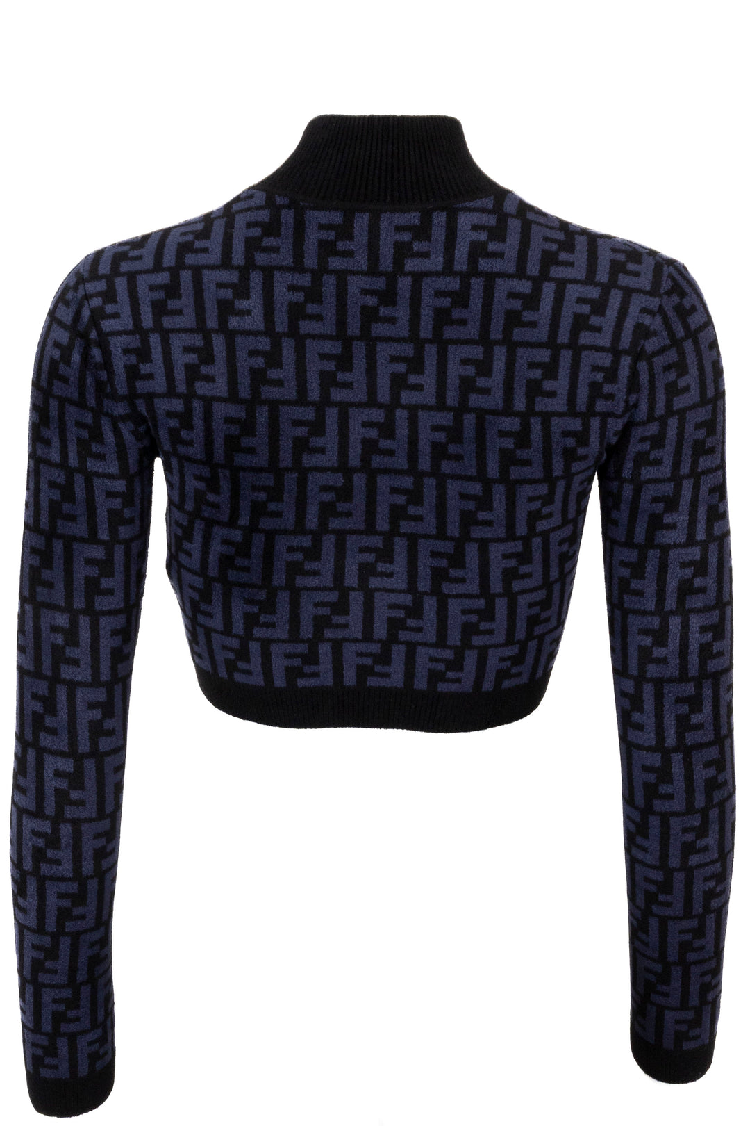 FENDI FF Logo Crop Top Viscose Blue