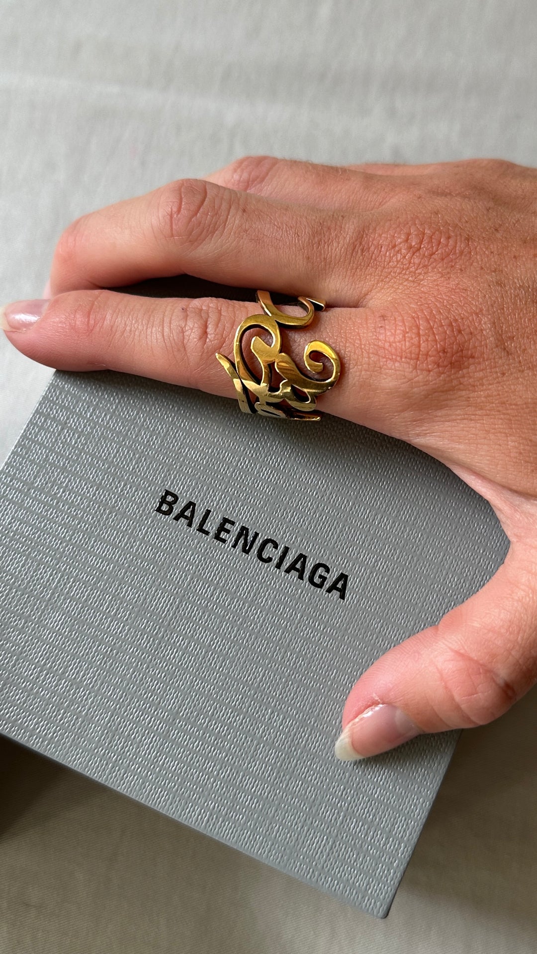 BALENCIAGA Typo Ring Gold
