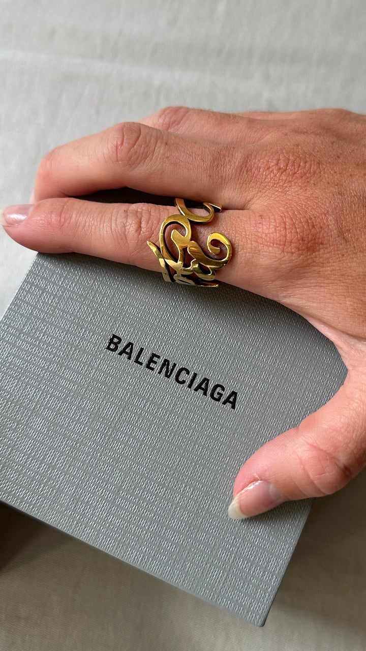 BALENCIAGA Typo Ring Gold