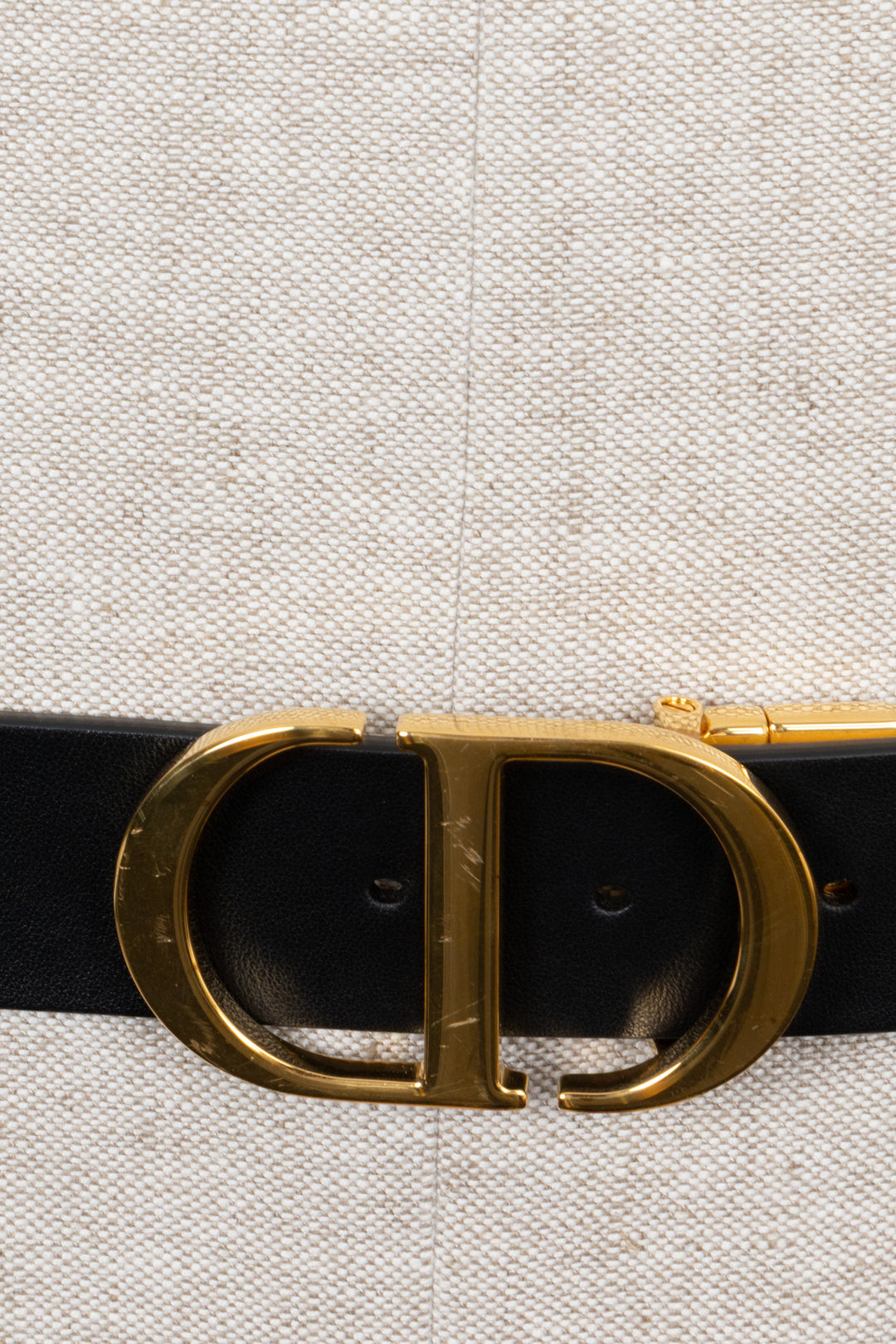Ceinture réversible CHRISTIAN DIOR 30 Montaigne en cuir noir