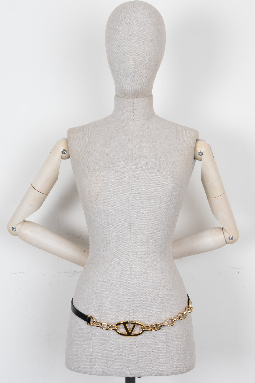 Ceinture de taille VALENTINO VLogo Signature Chain Cuir Doré