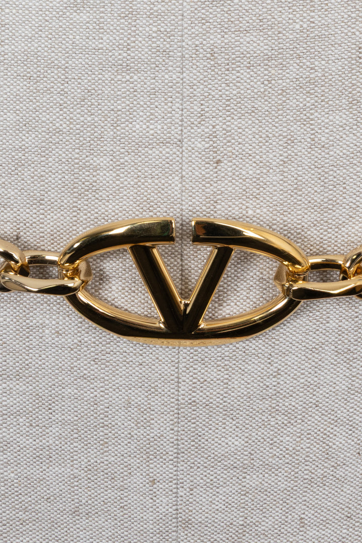 Ceinture de taille VALENTINO VLogo Signature Chain Cuir Doré