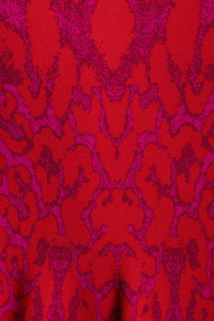 ALEXANDER MCQUEEN Flared Dress Red Fuchsia