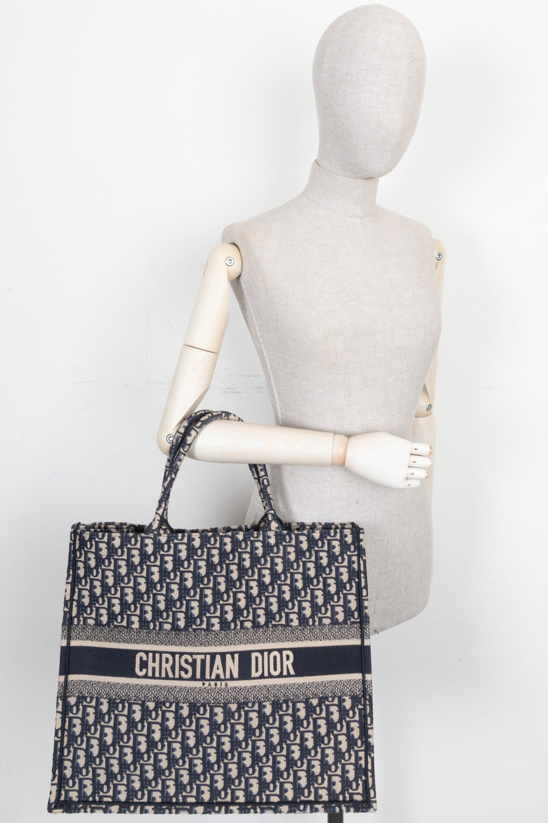 CHRISTIAN DIOR Book Tote Oblique Canvas Navy