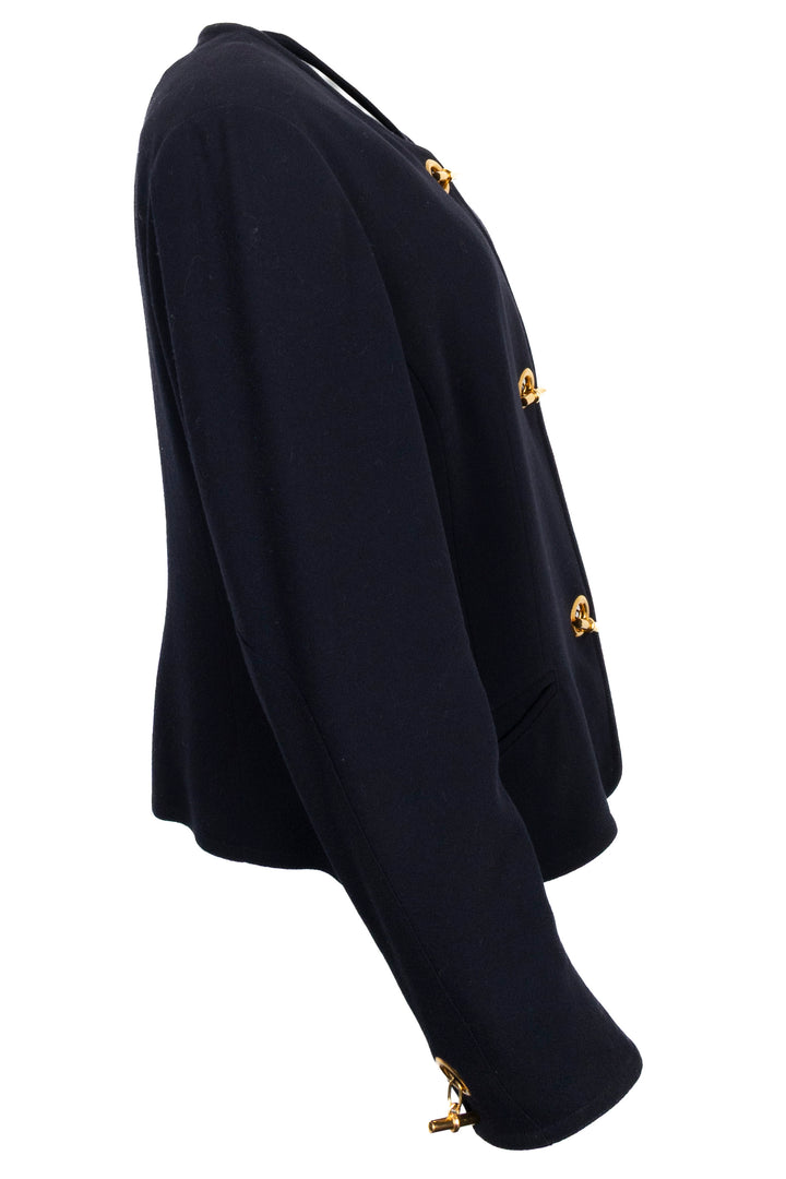 Veste à brandebourgs HERMÈS bleu marine