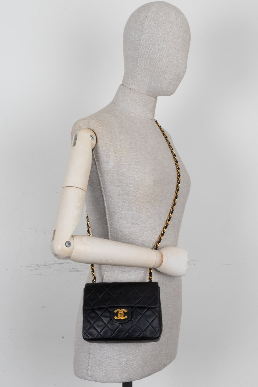CHANEL Mini Square Flap Crossbody Bag Black