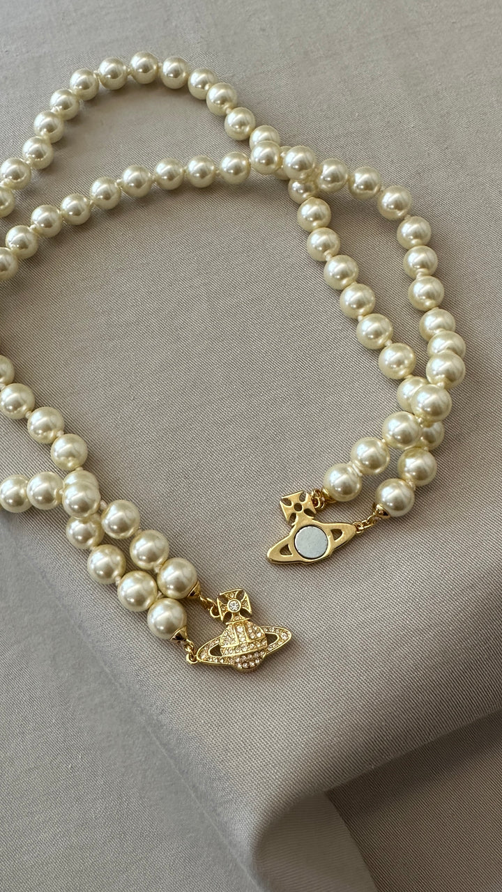 VIVIENNE WESTWOOD Two Row Pearl Choker