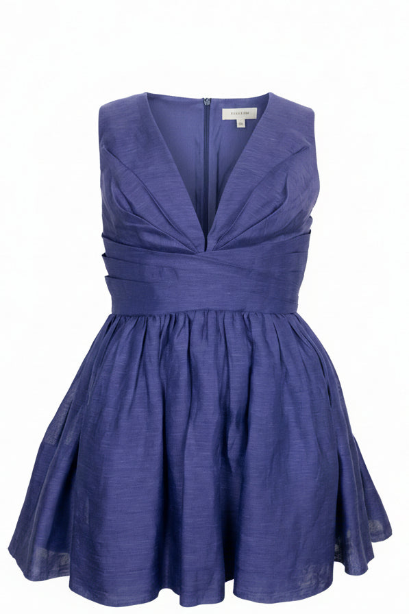 ZIMMERMANN Pleated Dress Linen Purple