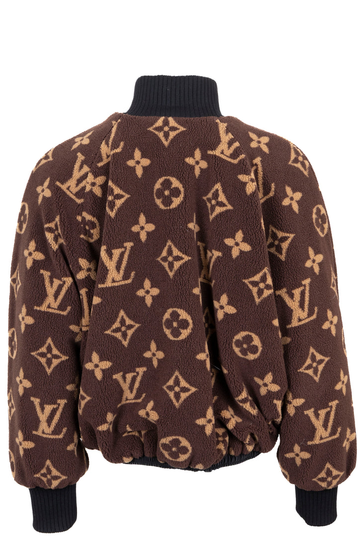 LOUIS VUITTON Giant MNG Reversible Bomber Jacket Shearling Brown