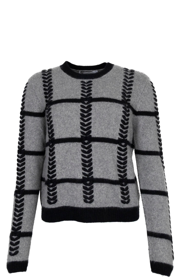 CHRISTIAN DIOR Tricot brodé cachemire gris