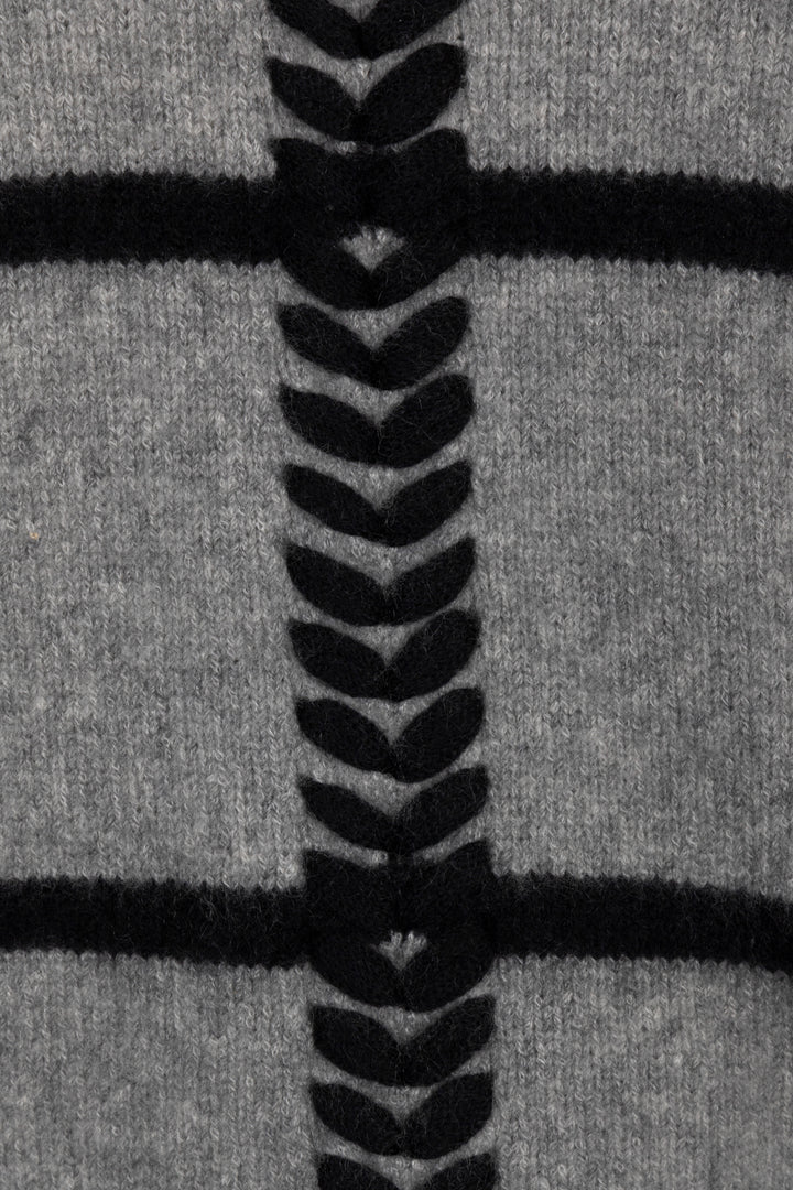 CHRISTIAN DIOR Tricot brodé cachemire gris