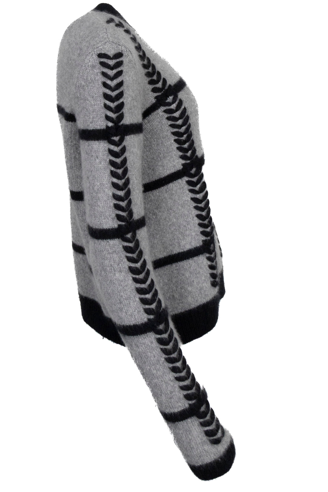 CHRISTIAN DIOR Tricot brodé cachemire gris