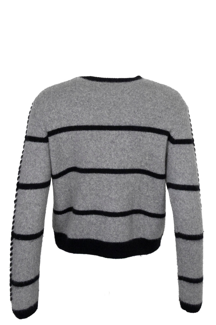 CHRISTIAN DIOR Tricot brodé cachemire gris