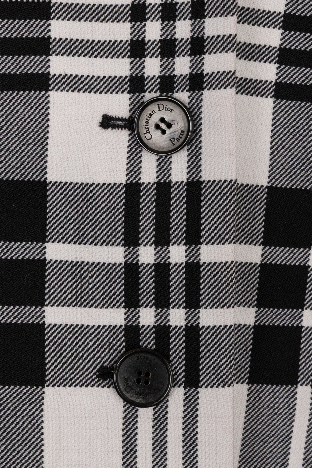 CHRISTIAN DIOR Bar Jacket en laine à carreaux noirs et blancs