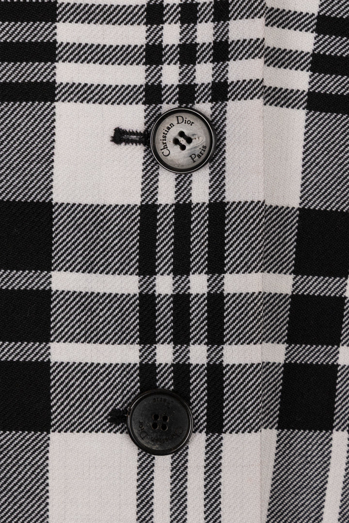 CHRISTIAN DIOR Bar Jacket en laine à carreaux noirs et blancs