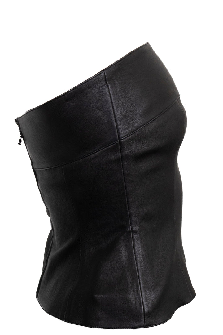 CHANEL Bustier Leather Black