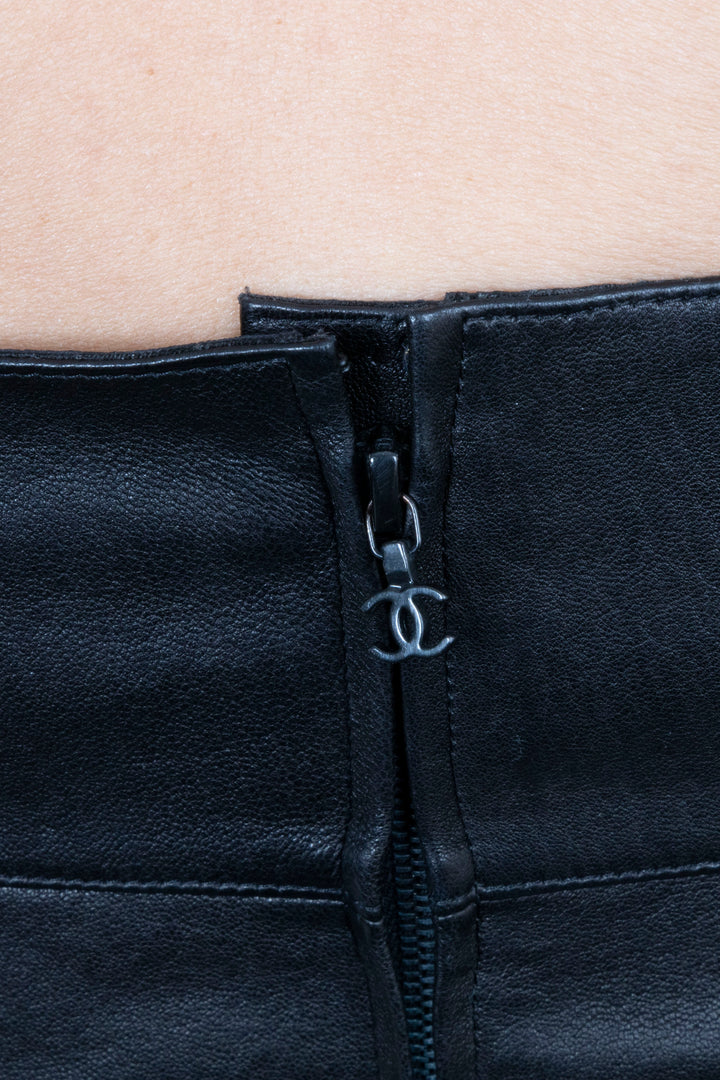 CHANEL Bustier Leather Black