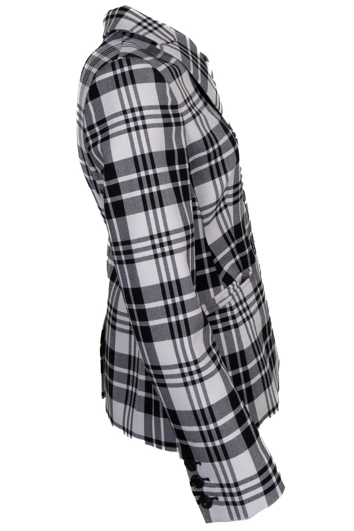 CHRISTIAN DIOR Bar Jacket en laine à carreaux noirs et blancs