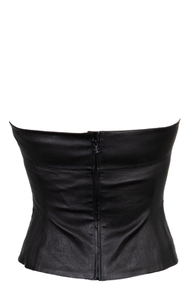 CHANEL Bustier Leather Black