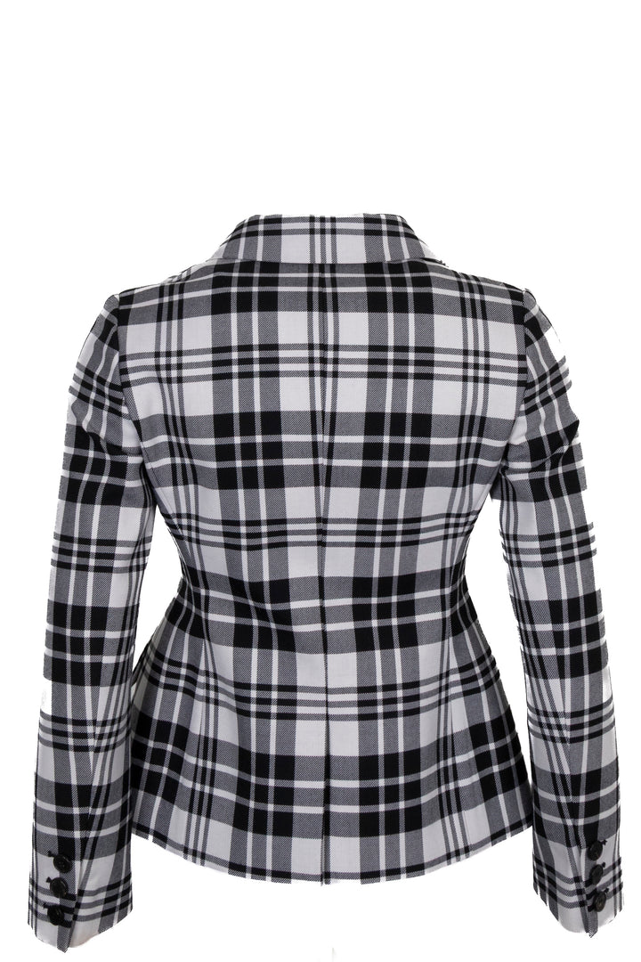 CHRISTIAN DIOR Bar Jacket en laine à carreaux noirs et blancs