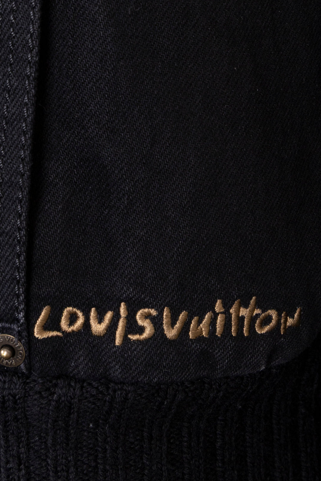LOUIS VUITTON Veste à franges en denim noir