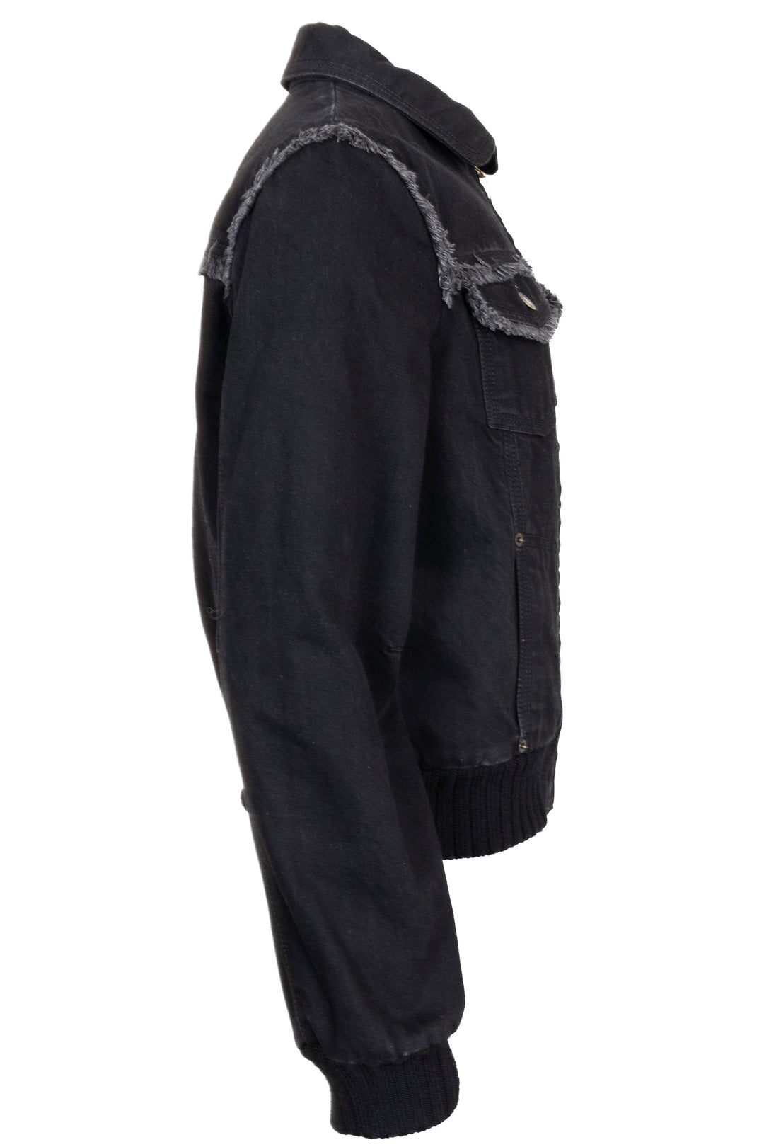 LOUIS VUITTON Veste à franges en denim noir
