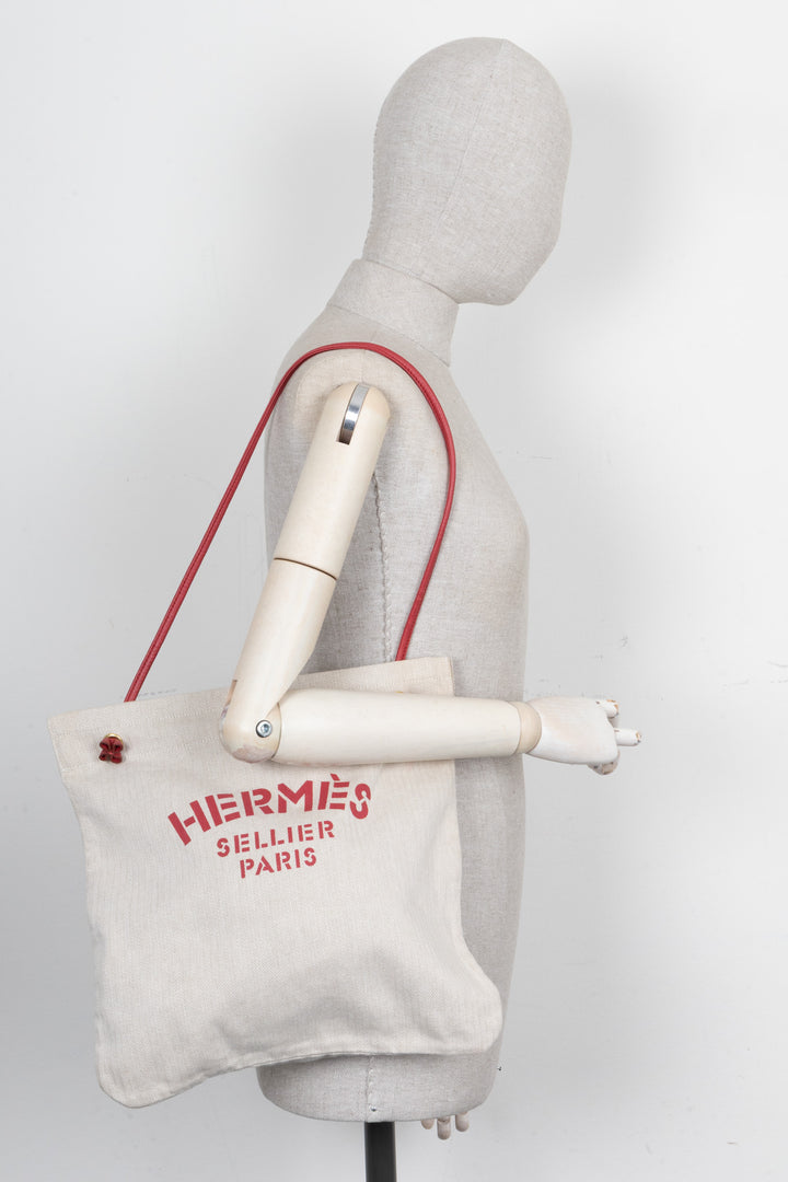 HERMÈS Aline Bag Canvas Red