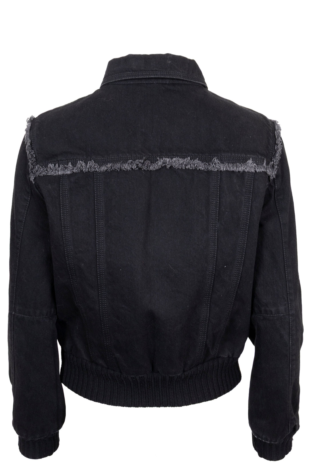 LOUIS VUITTON Veste à franges en denim noir