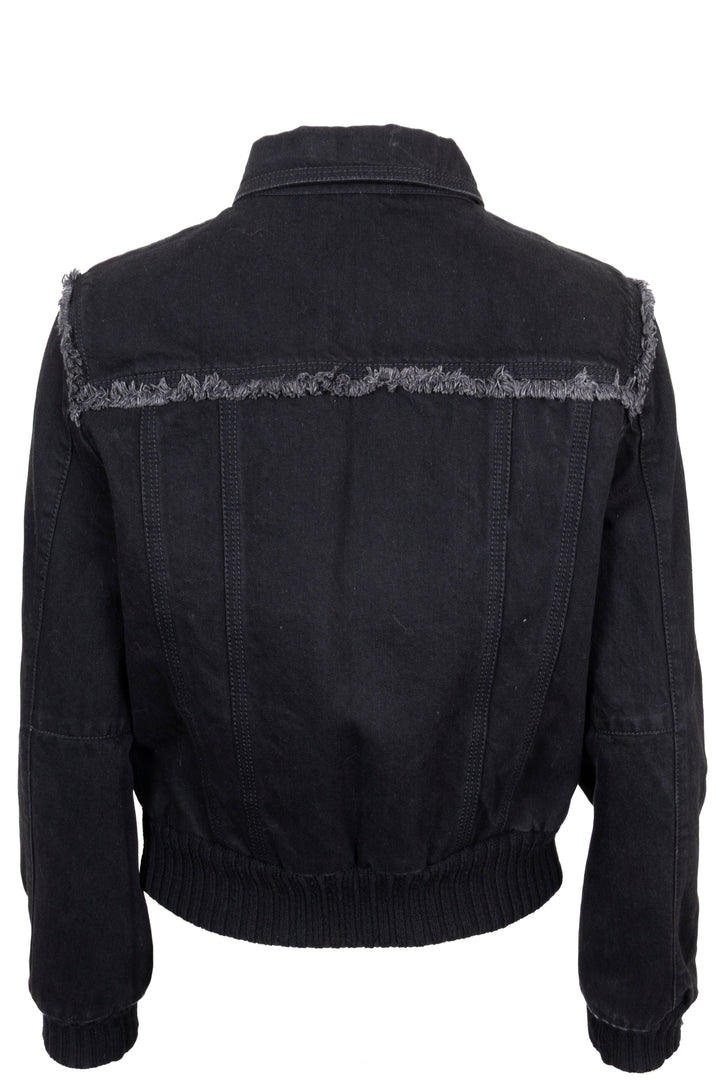 LOUIS VUITTON Veste à franges en denim noir