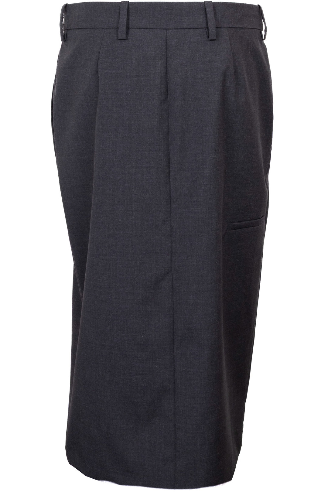 PRADA 2022 Slit Midi Skirt Wool Charcoal