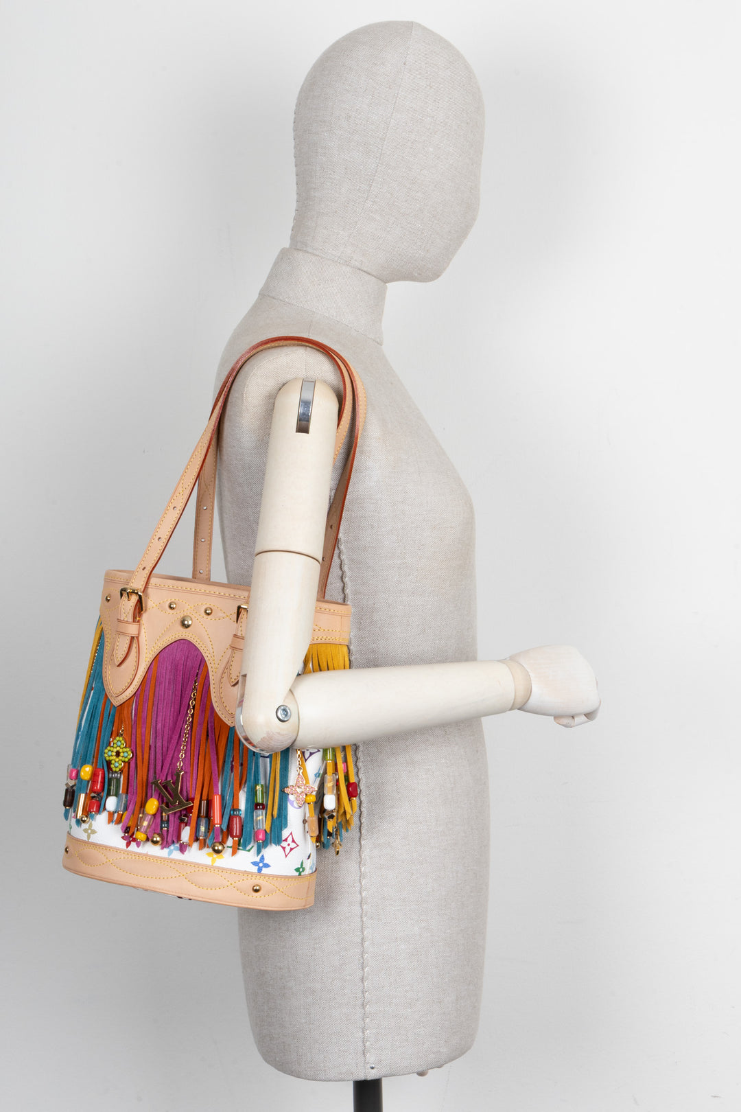 LOUIS VUITTON x Takashi Murakami Fringe Bucket Bag Multicolor