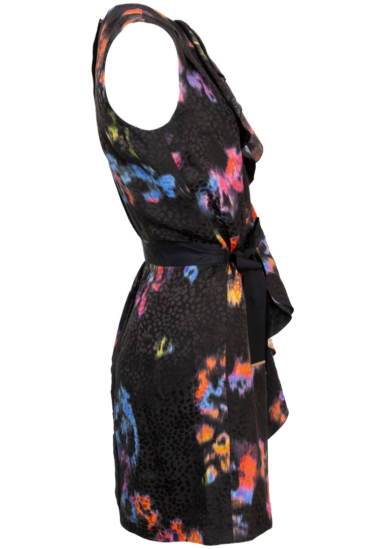LOUIS VUITTON Belted Dress Silk Multicolor