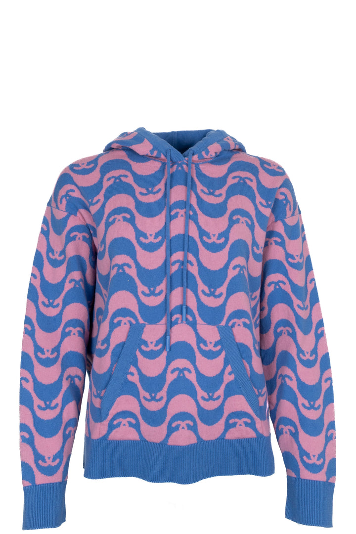 Sweat à capuche CHANEL 2021 CC Cachemire Bleu Rose