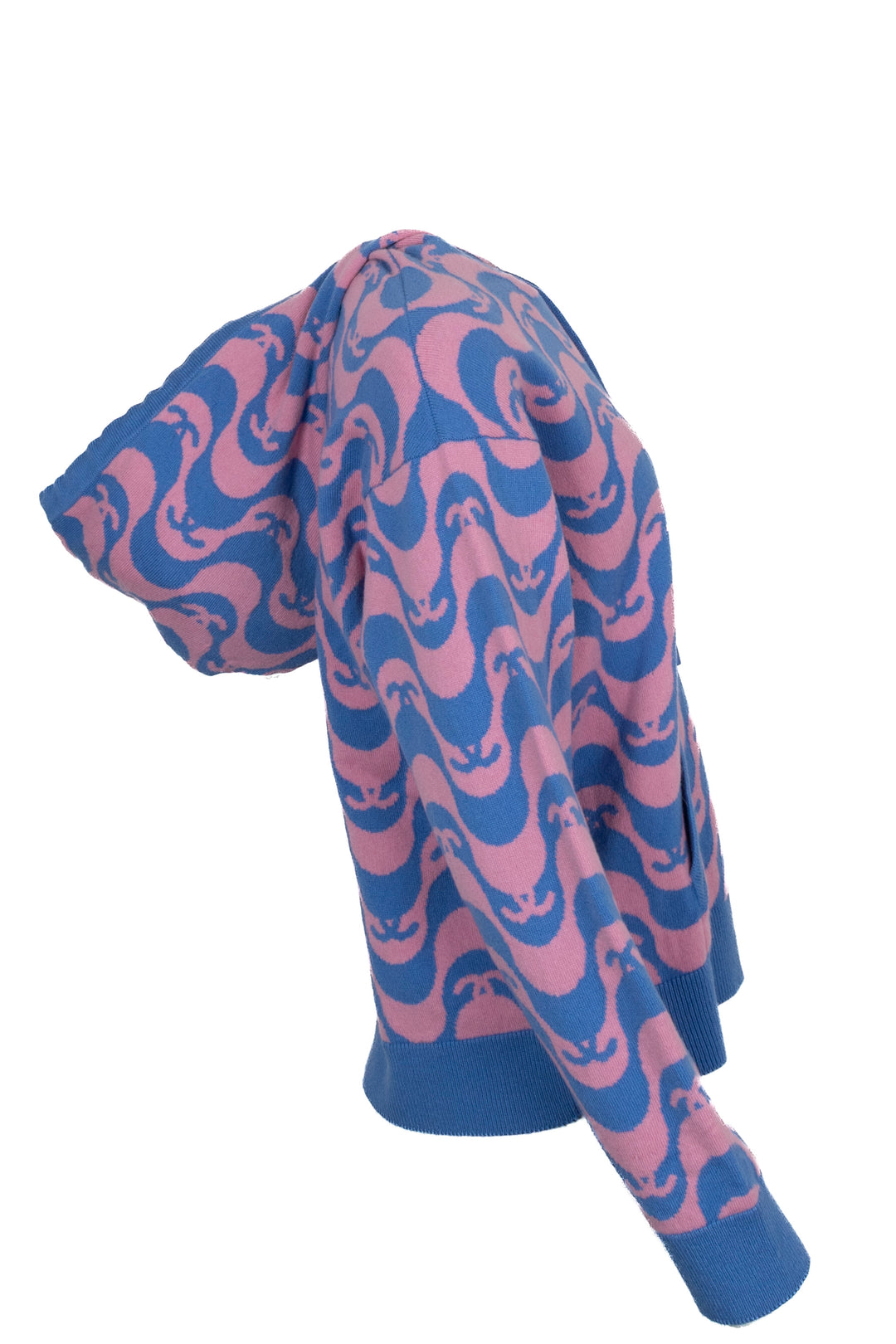 Sweat à capuche CHANEL 2021 CC Cachemire Bleu Rose