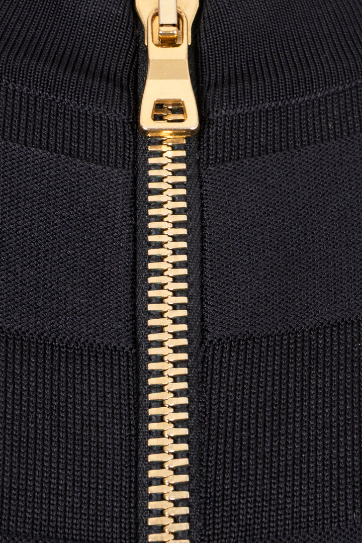Combinaison Balmain à épaules carrées en viscose noire