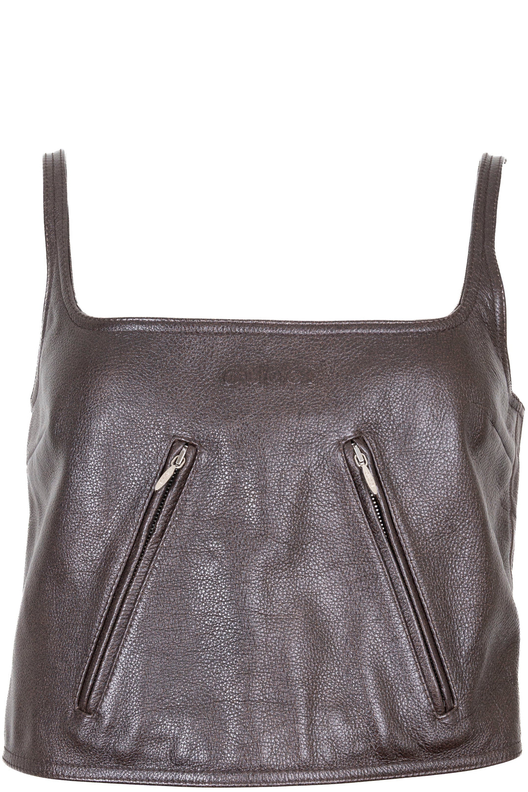 GUCCI 2025 by Sabato De Sarno Cropped Top Leather Brown