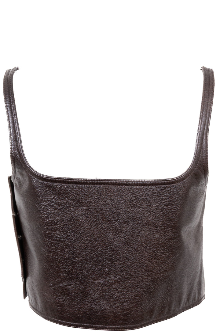 GUCCI 2025 by Sabato De Sarno Cropped Top Leather Brown